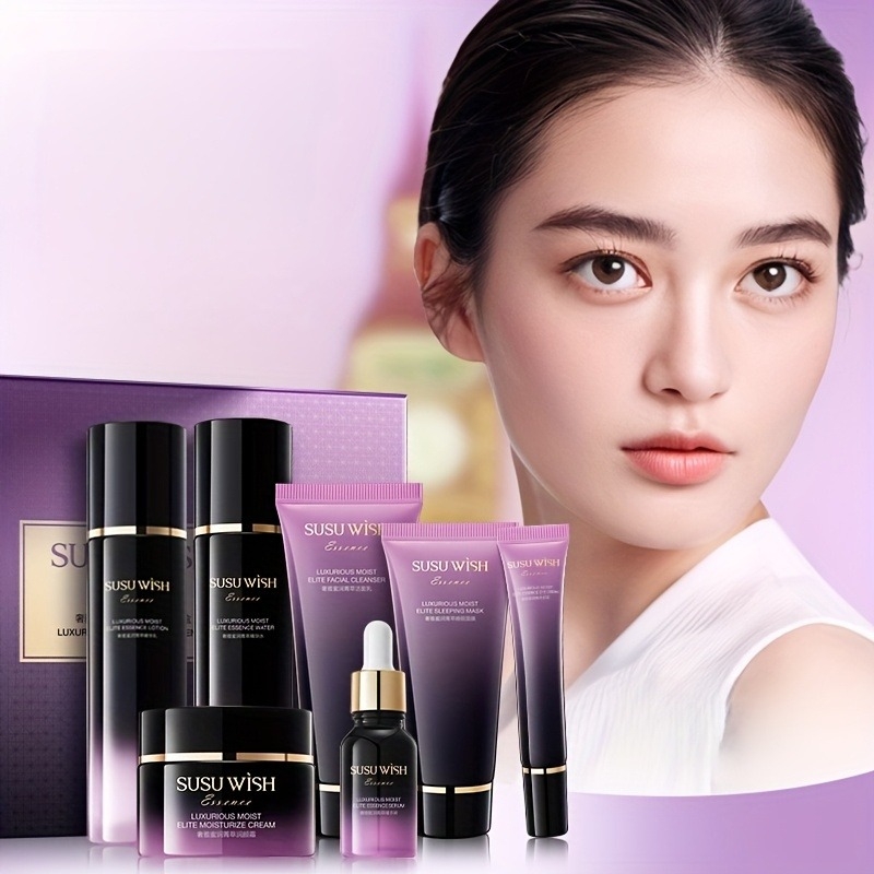 Luxury Skincare Routine - Luxuriöses und elegantes neunteiliges Feuchtigkeits-Essenz-Set, einschließlich
