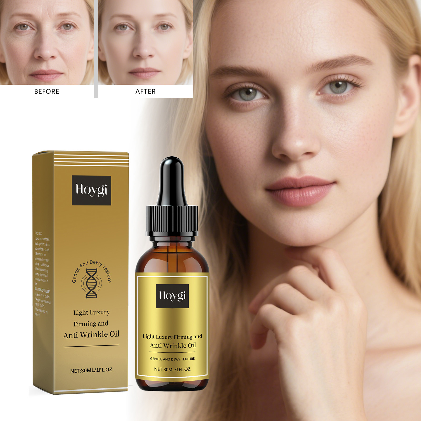 Luxury Skincare Women - Straffende Gesichtspflege, Ölstraffung, Anti-Falten, hellt Linien